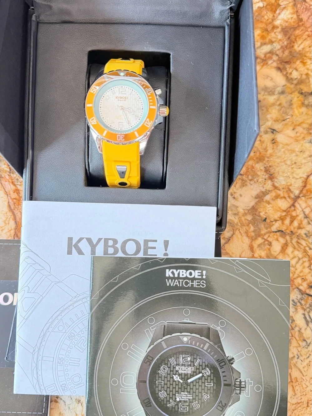 KYBOE! Giant 40 Yellow Silicone Sports Watch, NWT.